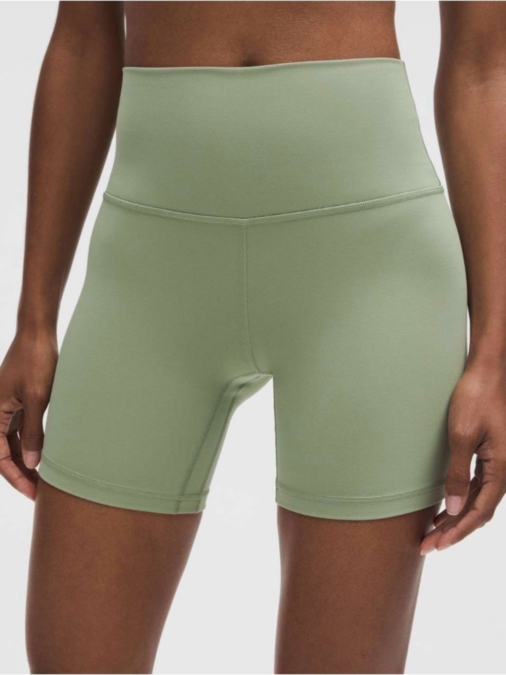 Lululemon Align High Rise Shorts 6" Olive Green Size 14 LW7BTIS